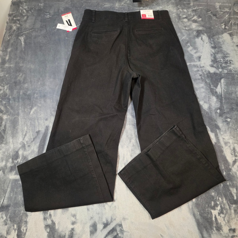 Nine West Jeans Womens Wide Leg Trouser Black Pants SDNWB3327 Size 14 - Picture 10 of 11